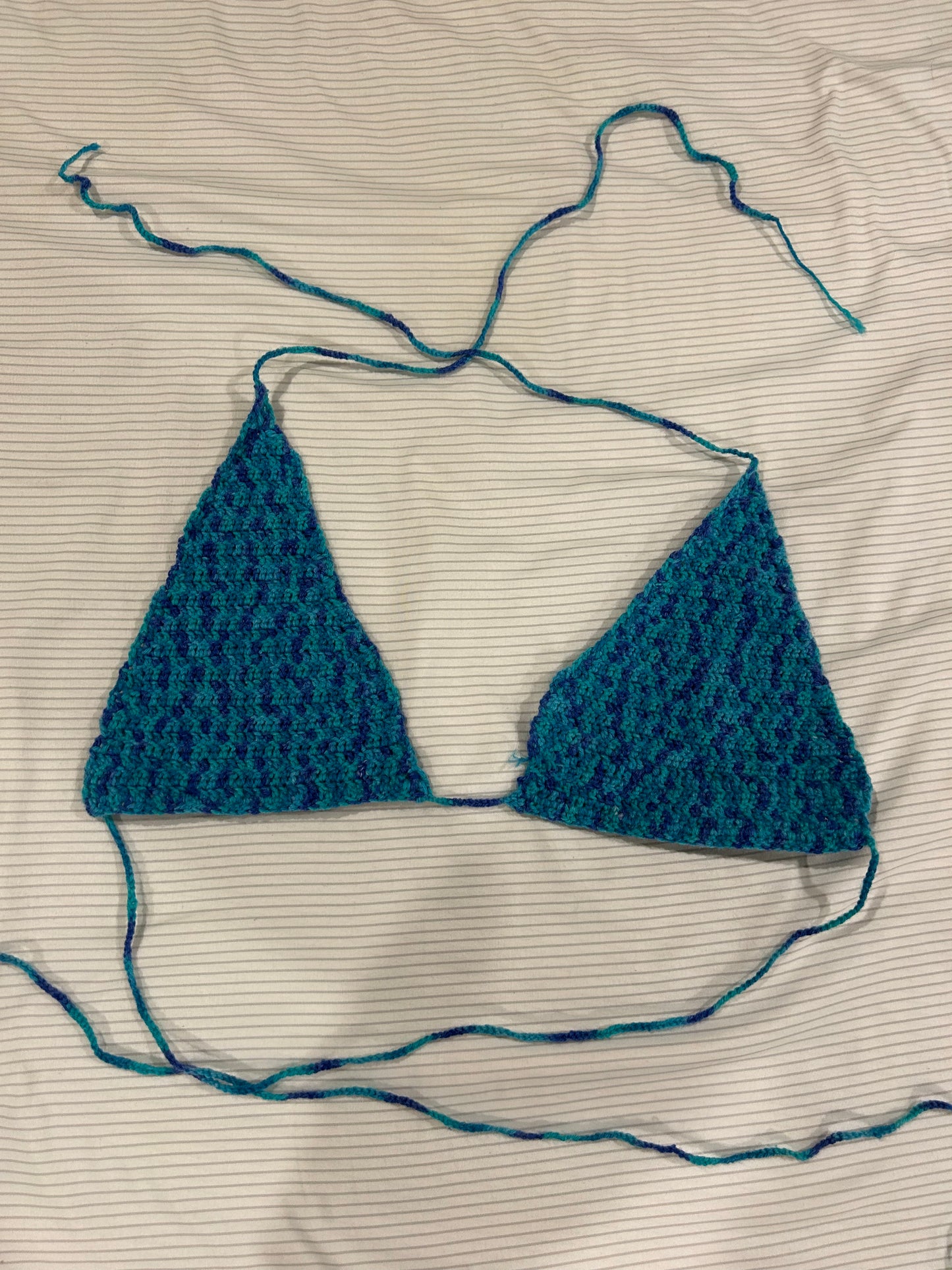 Aqua blue bikini top
